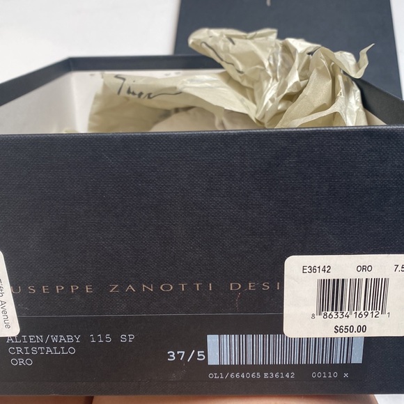 Giuseppe Zanotti Gold Alien/Warby Cristallo Heels Gold Glamour Metallic Pumps - Picture 15 of 16